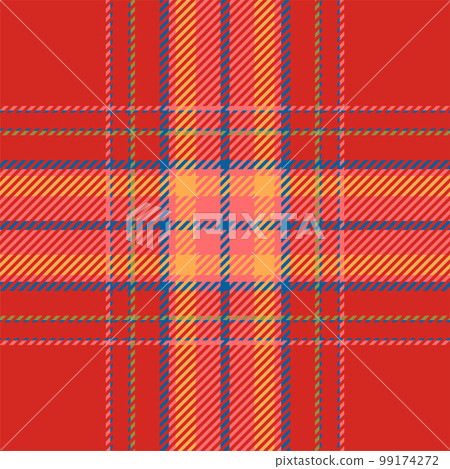 Plaid check pattern in orange and red colors. Seamless fabric texture. Tartan textile print. Plaid check pattern in orange and red colors. Seamless fabric texture. Tartan textile print. 99174272