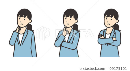 Worried business woman illustration material set 99175101