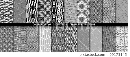 Geometric set of seamless black and white patterns. Simpless vector graphics 99175145