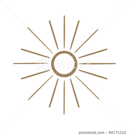 Vector Abstract golden hand drawn sun in boho style. Celestial body, isoteric star, zodiac signs. Vector Abstract golden hand drawn sun in boho style. Celestial body, isoteric star, zodiac signs. 99175220