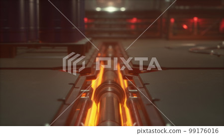 Sci-fi Scenes with Metal Channels in Spacecraft 99176016