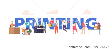 T-shirt Printing Process Concept. Press Workers Creating Custom Designs On T-shirts In Studio Or Typography 99176176