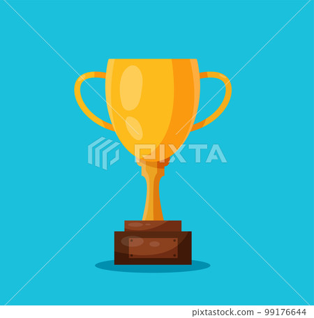golden trophy winner cup isolated vector illustration 99176644