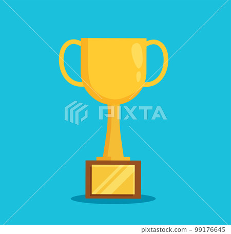 golden trophy winner cup isolated vector illustration 99176645