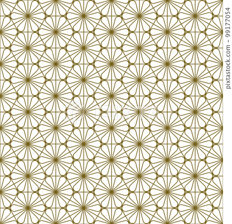 Seamless traditional Japanese ornament Kumiko.Golden color lines. 99177054