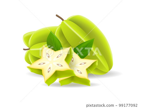 Starfruit closeup illustration Starfruit closeup illustration 99177092