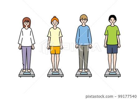 Young people on scales to stay healthy Young people on scales to stay healthy 99177540