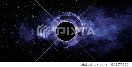 Black hole vector illustration. Space galaxy background 99177972