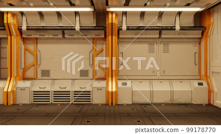 Futuristic architecture Sci-Fi spaceship hallway interior Futuristic architecture Sci-Fi spaceship hallway interior 99178770