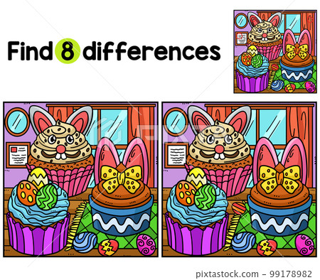 Easter Cupcakes Find The Differences 99178982