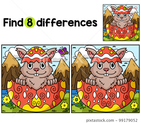 Bunny in Hatched Easter Egg Find The Differences 99179052