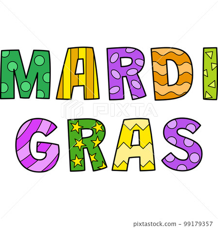 Happy Mardi Gras Cartoon Colored Clipart  99179357