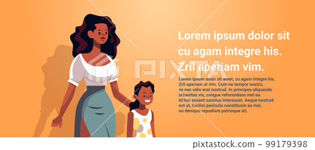 mother and little daughter walking together mom taking girl to school or kindergarten motherhood happy family concept 99179398