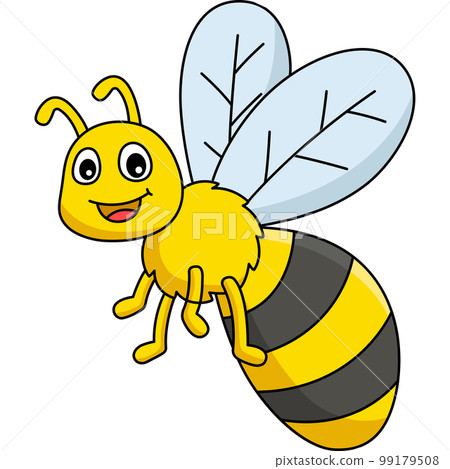 Spring Bee Cartoon Colored Clipart Illustration 99179508