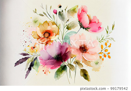 Watercolor illustration of flowers Watercolor illustration of flowers 99179542