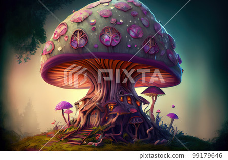 magic mushrooms in forest 99179646