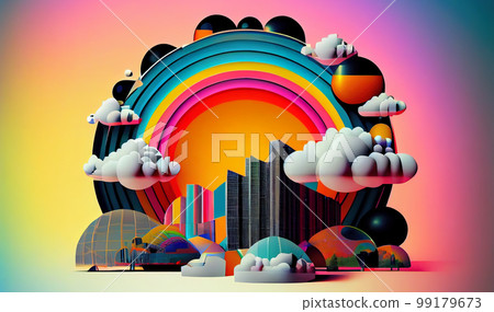 psychodelic conceptual illustration 99179673