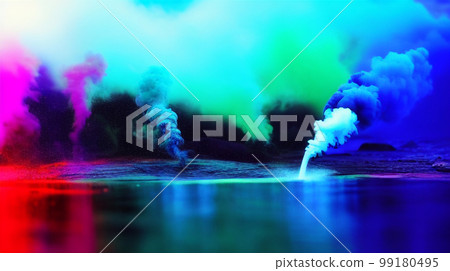 Colorful neon rainbow color stream line line Colorful neon rainbow color stream line line 99180495