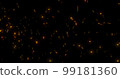 Abstract orange fiery sparks and smoke from a bonfire with fire, abstract background 99181360