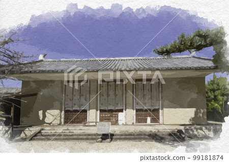 Watercolor-style auditorium at Horyuji Temple, Ikaruga-cho, Ikoma-gun, Nara Prefecture Watercolor-style auditorium at Horyuji Temple, Ikaruga-cho, Ikoma-gun, Nara Prefecture 99181874