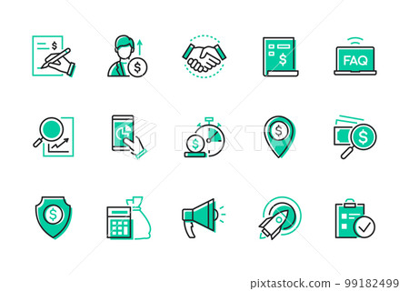 Business and management - modern line design style icons set Business and management - modern line design style icons set 99182499