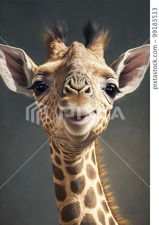 Giraffe portrait. Generative AI. Giraffe portrait. Generative AI. 99183513