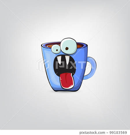 Coffee Mug Kawaii, Stock vector