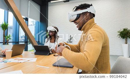 Business conference in VR in an office Business conference in VR in an office 99184042