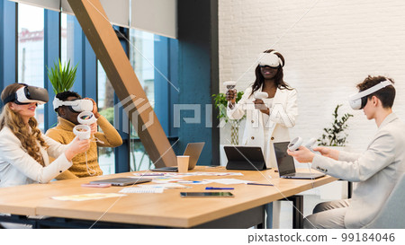 Business conference in VR in an office Business conference in VR in an office 99184046
