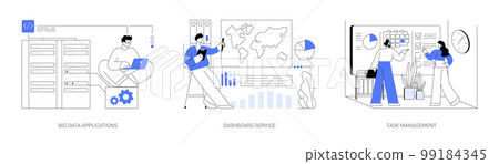 Big data analytics abstract concept vector illustrations. Big data analytics abstract concept vector illustrations. 99184345