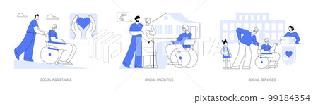 Social work abstract concept vector illustrations. 99184354