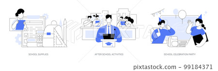 School life abstract concept vector illustrations. School life abstract concept vector illustrations. 99184371