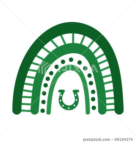Saint Patricks Day themed cute green rainbow. Saint Patricks Day themed cute green rainbow. 99184374