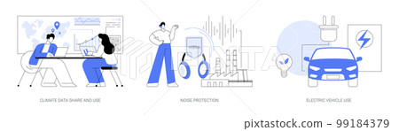 Environmental problems abstract concept vector illustrations. 99184379