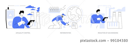 Containment of global warming abstract concept vector illustrations. Containment of global warming abstract concept vector illustrations. 99184380