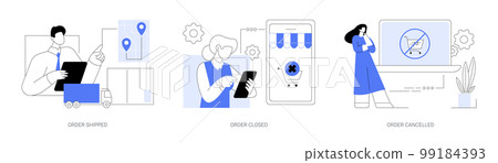 Purchase status abstract concept vector illustrations. 99184393