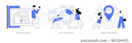 Brand building agency abstract concept vector illustrations. 99184401