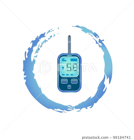 Glucometer in blue gradient brush stroke ring Glucometer in blue gradient brush stroke ring 99184741