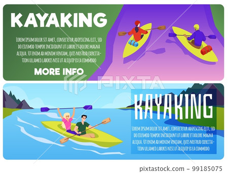 Set of website banner templates about kayaking flat style Set of website banner templates about kayaking flat style 99185075