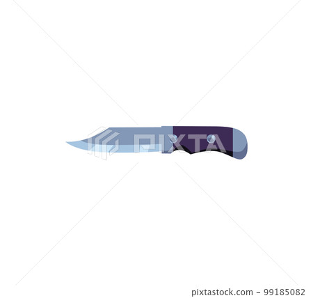 Camping knife with curved blade flat style, vector illustration 99185082