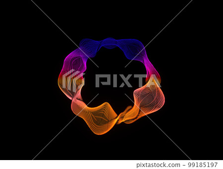 Futuristic colorful sphere of lines. Network connection big data. Abstract technology background. Place for text. 3d rendering. 99185197