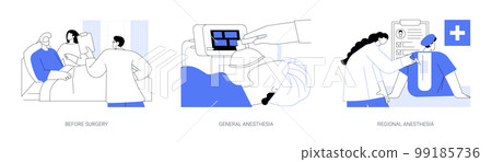 Critical care medicine abstract concept vector illustrations. Critical care medicine abstract concept vector illustrations. 99185736
