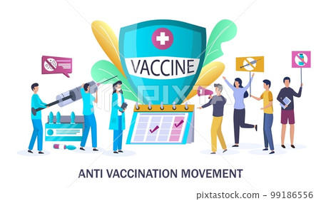 Anti vaccination movement, vector concept for web banner, website page 99186556