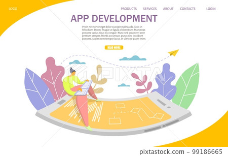 App development vector website landing page design template App development vector website landing page design template 99186665