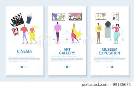 Leisure activities vector website and mobile app template set Leisure activities vector website and mobile app template set 99186675