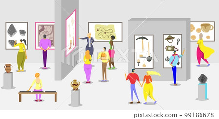 History museum vector poster banner design template History museum vector poster banner design template 99186678