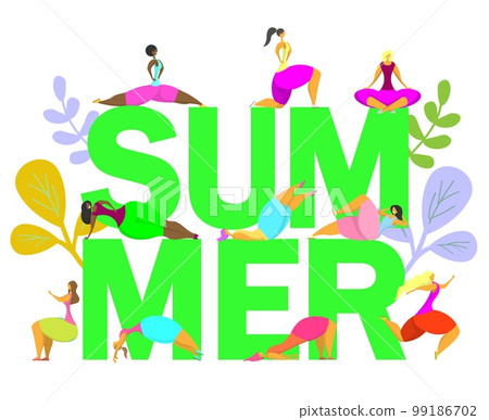 Summer fitness vector poster banner design template 99186702