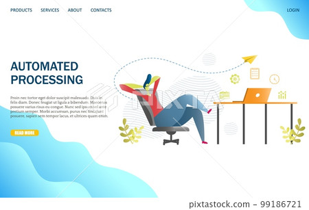 Automated processing vector website landing page design template Automated processing vector website landing page design template 99186721