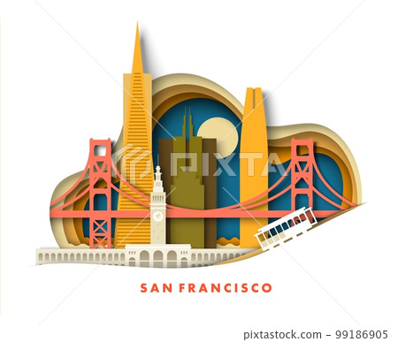 San Francisco California city in USA vector San Francisco California city in USA vector 99186905