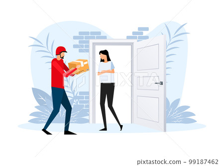 Safe home delivery. Delivery of an online order. Free delivery. 99187462